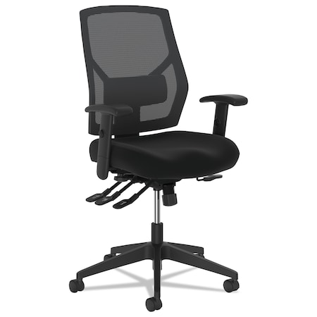 Task Chair, Width Height Adjustable, Black